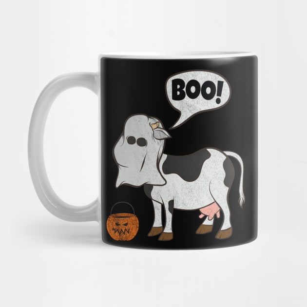 Funny Halloween Cow Ghost Costume Cute Boo Cow by luxembourgertreatable